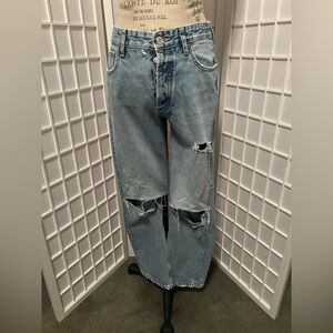 Zara Light Blue Straight Leg Jeans